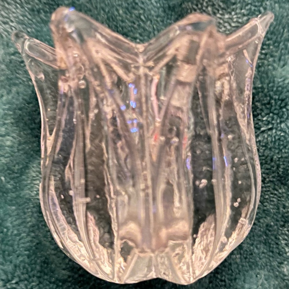Vintage Crystal Tulip Tealight Candleholder
